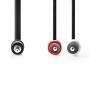 Nedis Stereo-Audiokabel / 3.5 mm Stecker / 2x RCA Stecker / Vernickelt / 2.00 m / Rund / Schwarz / Label