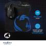 Nedis GMMP100BK - Black - Mouse - 1,600 dpi Optical - 6 keys - Black