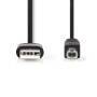 Nedis USB-Kabel / USB 2.0 / USB-A Stecker / USB-B Stecker / 480 Mbps / Vernickelt / 2.00 m / Rund / PVC / Schwarz / Label