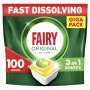 Fairy Original All in One Spülmaschinentabs, Zitrone, 100 Tabs, Die Sogar Bei Eingetrocknetem Fett Wirken 