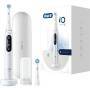 Oral-B iO 7 iO7 Elektrische Zahnbürste/Electric Toothbrush, Magnet-Technologie, 2 Aufsteckbürsten, 5 Putzmodi für Zahnpflege, Display & Reiseetui, Designed by Braun, white alabaster