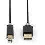 Nedis CCBW60100AT20 - 2 m - USB A - USB B - USB 2.0 - 480 Mbit/s - Anthracite