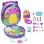 Mattel Polly Pocket Mama & Baby Igel Handtaschen-Spielset mit 2 Puppen & 16 Accessoires inklusive Ha