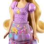 Mattel Disney Princess 2-in-1-Geschichten Rapunzel-Modepuppe mit 2 Oberteilen zum Anklipsen, 2 Röcke