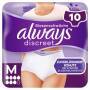 Always Discreet Inkontinenz-Höschen Für Frauen, M, 10 Stück 