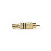 Nedis RCA-Anschluss / Gerade / Stecker / Vergoldet / Lot / Kabeleingangsdurchmesser: 7.0 mm / Metall / Schwarz / 10 Stück / Umschlag