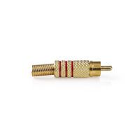 Nedis RCA-Anschluss / Gerade / Stecker / Vergoldet / Lot / Kabeleingangsdurchmesser: 7.0 mm / Metall / Red / 10 Stück / Umschlag