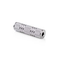 Nedis Stereo-Audio-Adapter / 3.5 mm Buchse / 3.5 mm Buchse / Vernickelt / Gerade / Metall / Silber / 1 Stück / Box