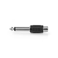 Nedis Mono-Audio-Adapter / 6.35 mm Stecker / Cinch Buchse / Vernickelt / Gerade / ABS / Schwarz / 1 Stück / Box