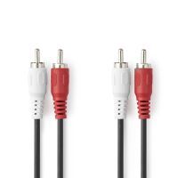 Nedis Stereo-Audiokabel| 2x RCA Stecker|| Vernickelt| 3.00 m| rund| - Audio/Multimedia