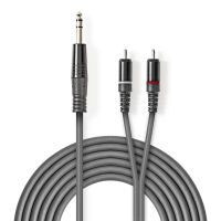 Nedis Stereo-Audiokabel| 6.35 mm Stecker| 2x RCA| Vernickelt| 3.00 m| rund| - Audio/Multimedia