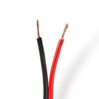 Nedis Lautsprecherkabel| 2x 2.50 mm²| Kupfer| 100.0 m| rund| PVC| Red Schwarz| - Extension Cable - 100 m