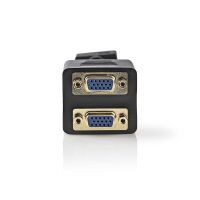 Nedis VGA-Kabel / VGA Stecker / 2x VGA Buchse / Vergoldet / Maximale Auflösung: 1280x768 / 0.20 m / Rund / ABS / Schwarz / Umschlag