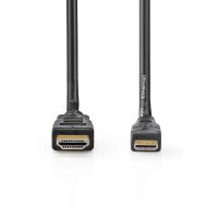 Nedis High Speed ​​HDMI ™ Kabel mit Ethernet / HDMI™ Stecker / HDMI™ Mini Stecker / 4K@30Hz / 10.2 Gbps / 2.00 m / Rund / PVC / Schwarz / Box