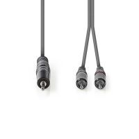 Nedis Stereo-Audiokabel| 3.5 mm Stecker| 2x RCA| Vernickelt| 1.50 m| rund| - Audio/Multimedia