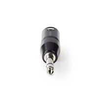 Nedis XLR Adapter / XLR 3-Pin Stecker / 6.35 mm Stecker / Vernickelt / Gerade / Metall / Schwarz / 1 Stück / Plastikbeutel