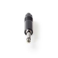 Nedis Audio-Anschluss / Gerade / Stecker / Vernickelt / Lot / Kabeleingangsdurchmesser: 6.0 mm / Aluminium / Schwarz / Plastikbeutel / 1 Stück