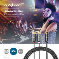 Nedis Subwoofer Kabel| RCA| 2x Stecker| Vergoldet| 3.00 m| rund| 4.5 mm| - Cable - Audio/Multimedia