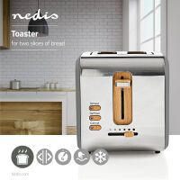 Nedis KABT510EGY - 2 slice(s) - Gray - Stainless steel - 900 W - 220 - 240 V - 0.8 m