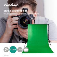 Nedis Photo Studio-Hintergrund Set| 1.90 x 2.95 m| Tragetasche enthalten| Stativ