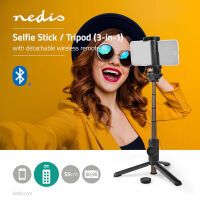 Nedis Bluetooth selfie Stick / Bluetooth® version: 4.2 / Maximale Bildschirmgröße: 3.54 " / Gefaltete Länge: 19 cm / Ungefalteten Länge: 48 cm / max. Gewichtskapazität: 400 g / Batteriebetrieben