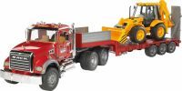 Bruder 02813 MACK Granite LKW , Tieflader und Bagger