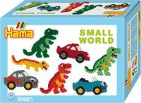 Dan Import Hama® Bügelperlen Midi - Geschenkpackung kleine Welt Dinosaurier & Auto blau 2000.