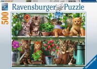 Ravensburger 14824 Puzzle Katzen im Regal 500 Teile