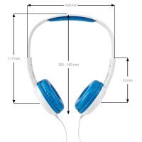 Nedis On-Ear-Kopfhörer mit Kabel / 3.5 mm / Kabellänge: 1.20 m / 82 dB / Blau