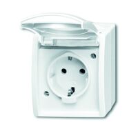 BUSCH JAEGER 20 EBW-54 - CEE 7/3 - 2P+E - White - IP44 - 250 V - 16 A