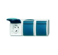 BUSCH JAEGER 2300/3 EBW-53 - CEE 7/3 - 2P+E - Blue - White - IP44 - 250 V - 16 A