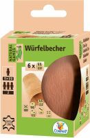 Natural Games Lederwürfelbecher mit 6 Würfeln