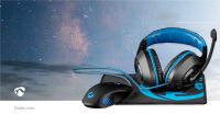 Nedis Gaming Combo Kit| 3 in 1| Headset Maus und Mauspad| Blau Schwarz