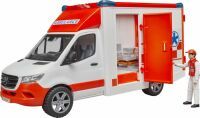 Bruder 02676 MB Sprinter Ambulanz mit Fahrer und Light + Sound Modul