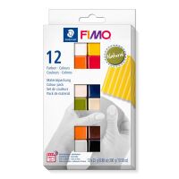 STAEDTLER FIMO 8023 C - Modeling clay - Black - Blue - Chocolate - Cognac colour - Grey - Olive - Orange - Pink - Red - White - Yellow - 12 pc(s) - 12 colours - 110 °C - 30 min