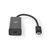 Nedis USB-C™ Adapter / USB 3.2 Gen 1 / USB-C™ Stecker / Mini DisplayPort Buchse / 8K@60Hz / 0.20 m / Rund / Vernickelt / PVC / Schwarz / Box