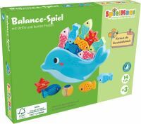 VEDES Großhandel GmbH - Ware SpielMaus Holz Balance Spiel Delfin, 14 Teile