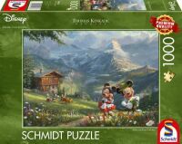 Schmidt Spiele 59938 Puzzle Disney, Mickey & Minnie in den Alpen 1000 Teile