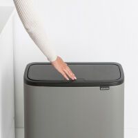 Brabantia Mülleimer Bo Touch Bin Mineral Concrete Grey, 3 x 11 L Papierkörbe & Mülleimer