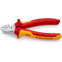 KNIPEX 70 06 160 - Diagonal-cutting pliers - Chromium-vanadium steel - Plastic - Red/Orange - 16 cm - 216 g