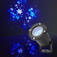 Nedis Dekoratives Licht| LED-Schneeflocken-Projektor| Weiße und blaue Eiskristalle|