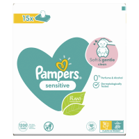 Pampers Sensitive Baby Feuchttücher 1200 Tücher (15 x 80) ohne Duft Neutral