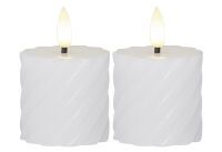 STAR TRADING LED-Echtwachs-Kerze "Flamme Swirl Votive" 2er Set