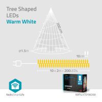 Nedis SmartLife Weihnachtsbeleuchtung / Baum / Wi-Fi / Warmweiss / 200 LED's / 20.0 m / 10 x 2 m / Android™ / IOS