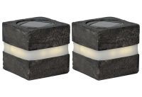 STAR TRADING LED Solar Deko Stonecube 2er