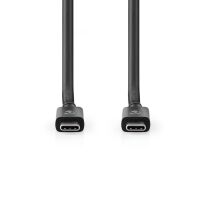 Nedis USB-Kabel / USB 4.0 Gen 2x2 / USB-C™ Stecker / USB-C™ Stecker / 240 W / 8K@60Hz / 20 Gbps / Vernickelt / 2.00 m / Rund / PVC / Schwarz / Umschlag