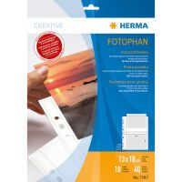 HERMA Fotophan transparent photo pockets 13x18 cm landscape white 10 pcs. - Transparent - White - Polypropylene (PP) - Portrait - 230 mm - 310 mm - 10 pc(s)