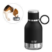 Asobu Dog Bowl - Edelstahlflasche mit Hundenapf 1 Liter Schwarz