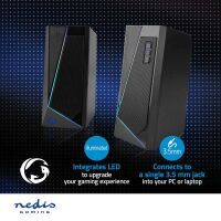 Nedis Gaming-Lautsprecher| Lautsprecherkanaele 2.0| Stromversorgungüber USB| 3.5 mm