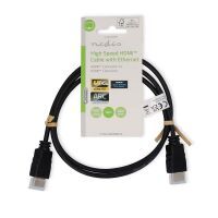 Nedis High Speed ​​HDMI ™ Kabel mit Ethernet / HDMI™ Stecker / HDMI™ Stecker / 4K@30Hz / ARC / 10.2 Gbps / 1.00 m / Rund / PVC / Schwarz / Label